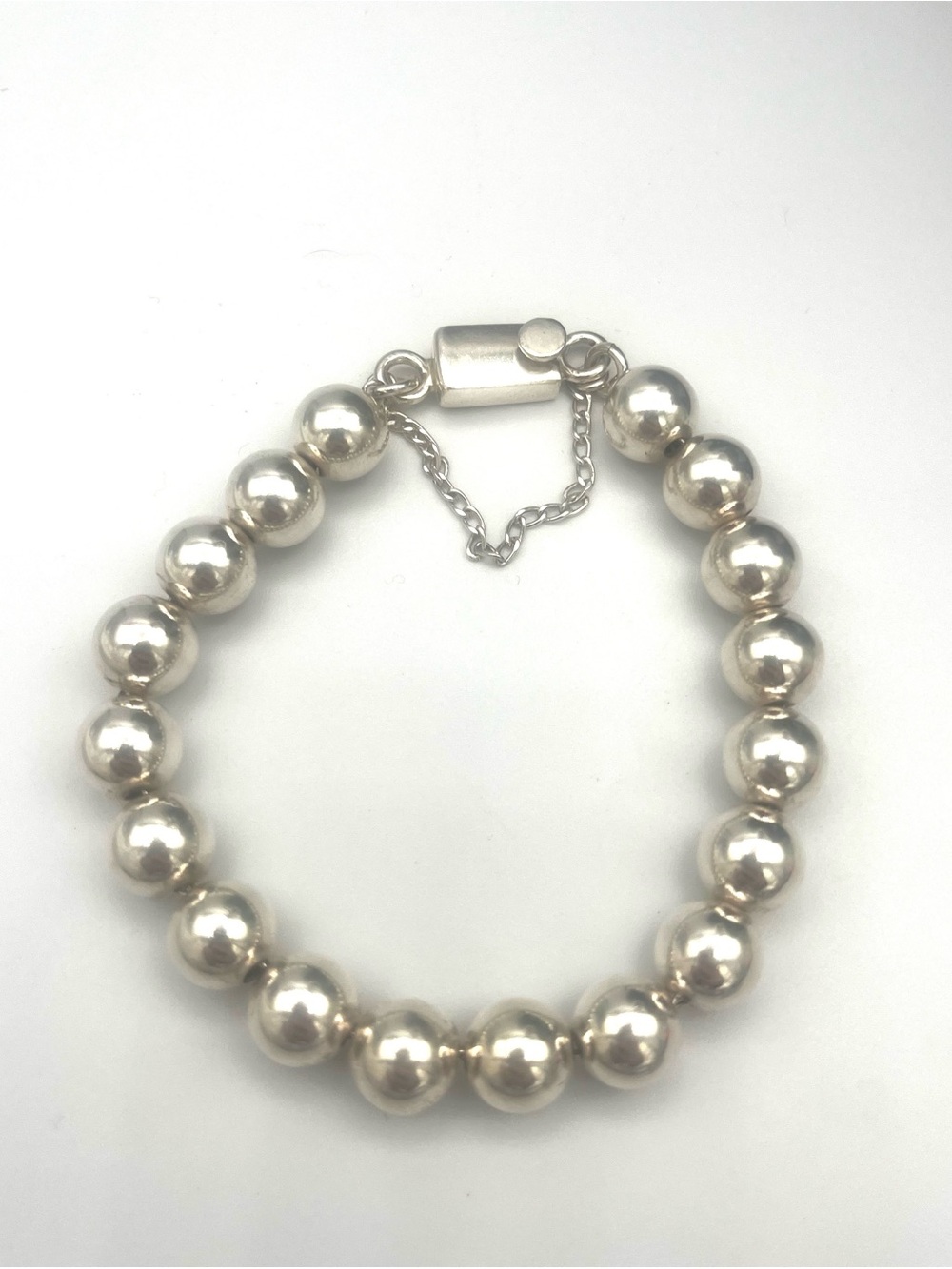 Silpada 6mm Ball Beaded Sterling Silver Bracelet 7.5” 925